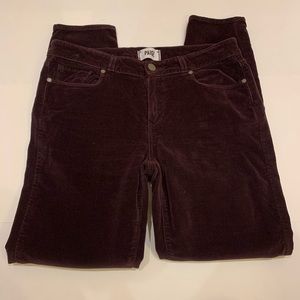 Paige Verdugo Ankle Maroon Velvet Pants Size 30